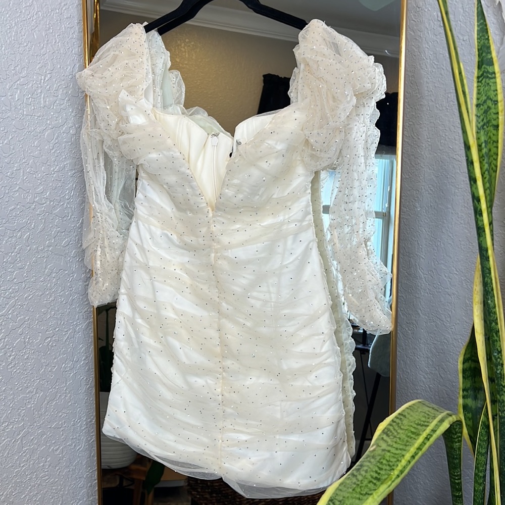 RARE HOUSE OF CB 'Milana' Ivory Crystal and Tulle dress NWOT - Picture 12 of 13